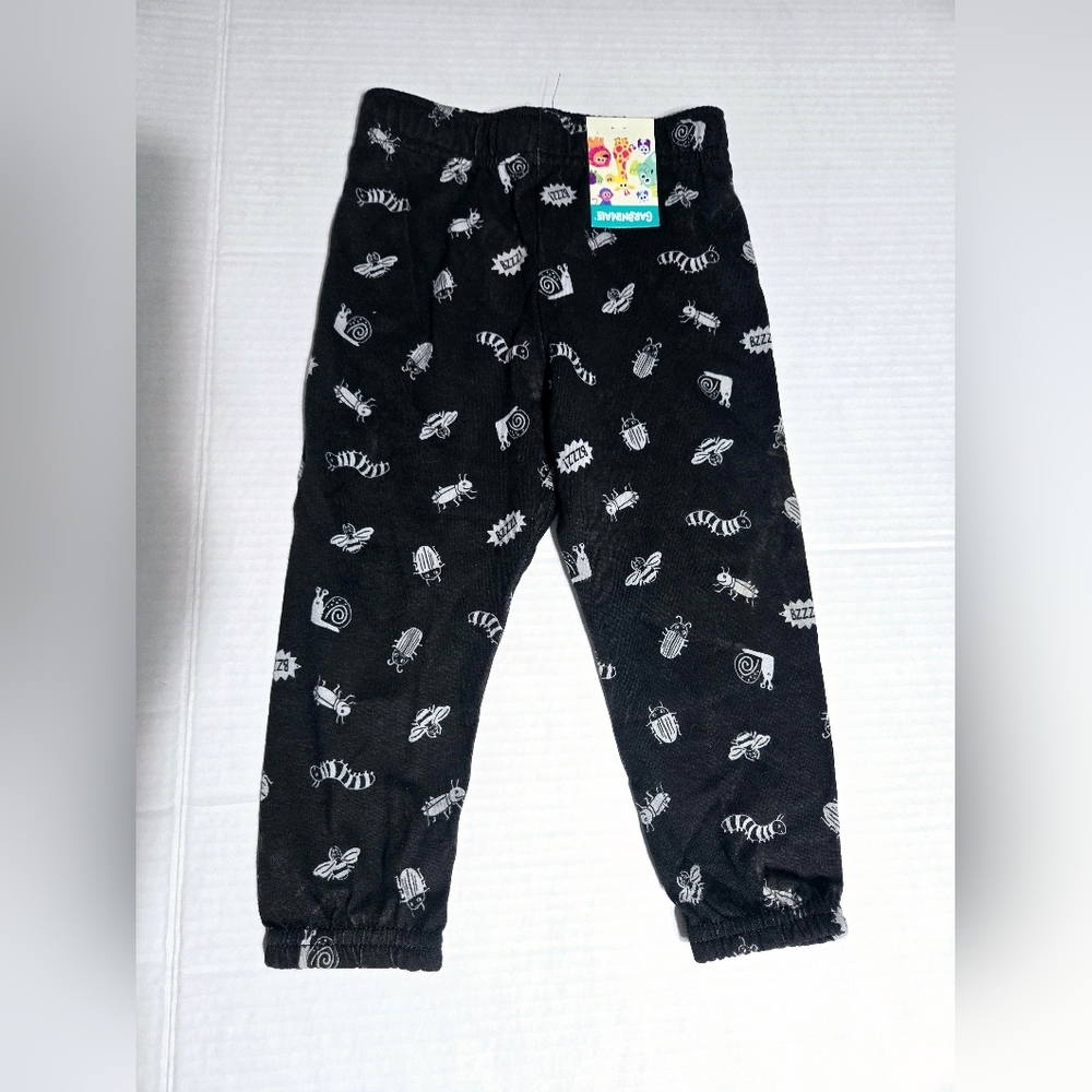 Garanimals Baby Boy Black Bug Print Jersey Joggers Size 18 Months